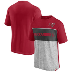 Tampa Bay Buccaneers Colorblock T-Shirt Red/Heathered Gray