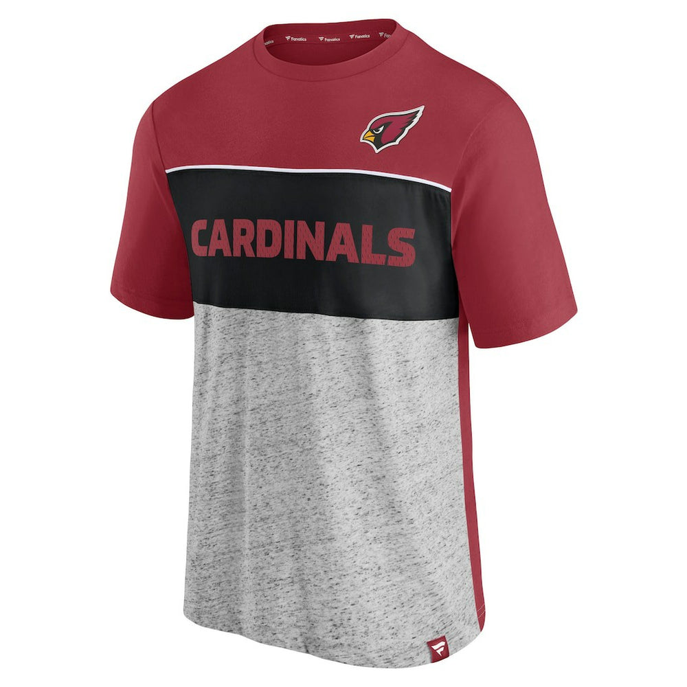 Arizona Cardinals Colorblock T-Shirt Cardinal/Heathered Gray