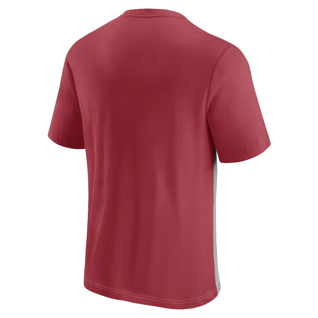 Arizona Cardinals Colorblock T-Shirt Cardinal/Heathered Gray
