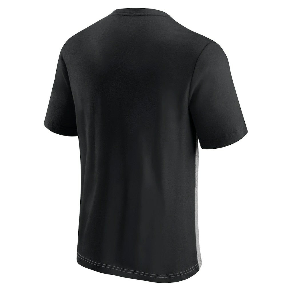 Atlanta Falcons Throwback Colorblock T-Shirt Black/Heathered Gray