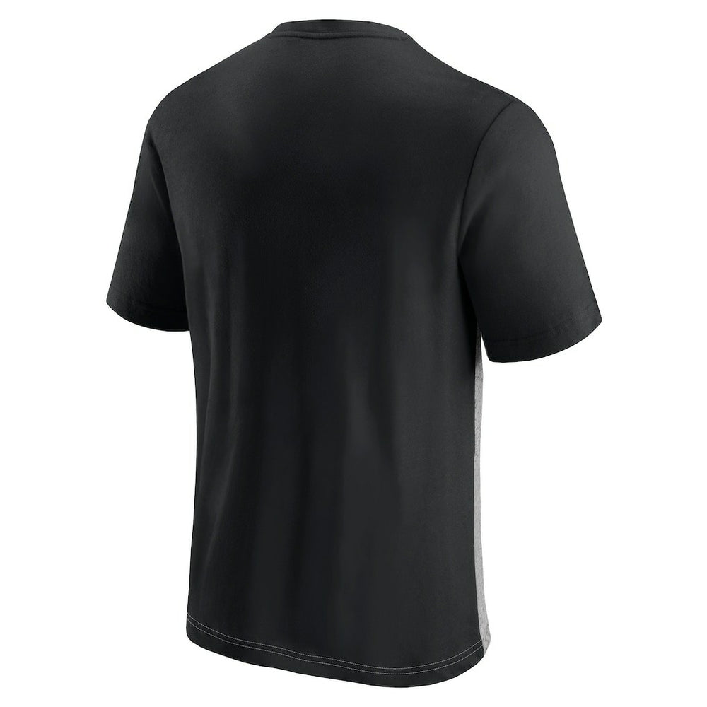 Atlanta Falcons Throwback Colorblock T-Shirt Black/Heathered Gray