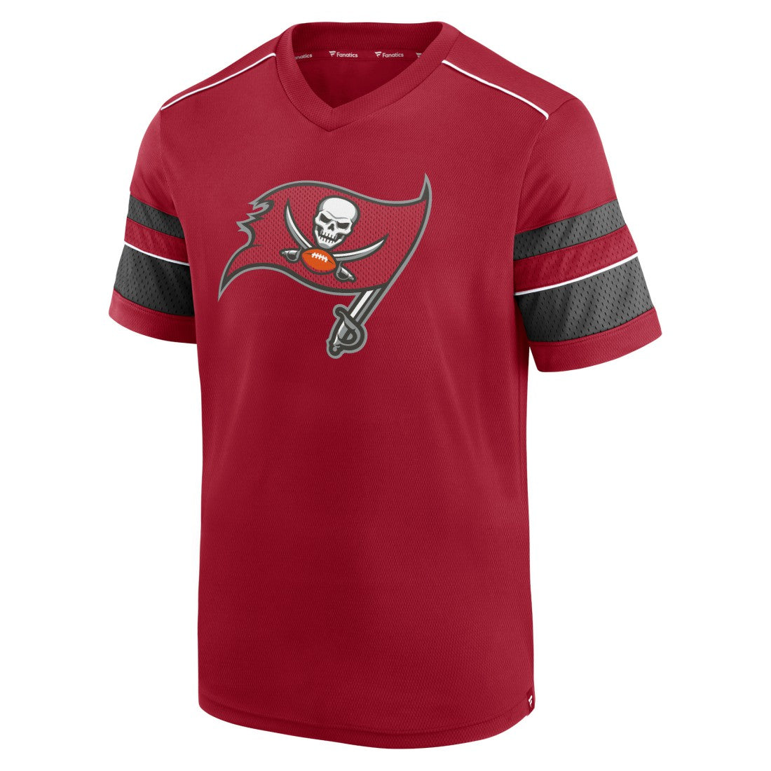 Tampa Bay Buccaneers Textured Hashmark V-Neck T-Shirt Red