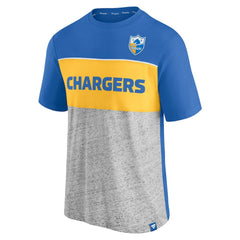 Los Angeles Chargers Throwback Colorblock T-Shirt Powder Blue/Heathered Gray