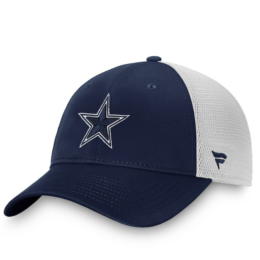 Dallas Cowboys Fundamental Trucker Unstructured Adjustable Hat Navy/White