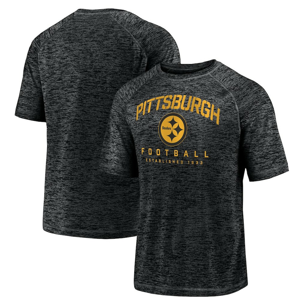 Pittsburgh Steelers Shade Battle Ready Raglan Space-Dye T-Shirt Black