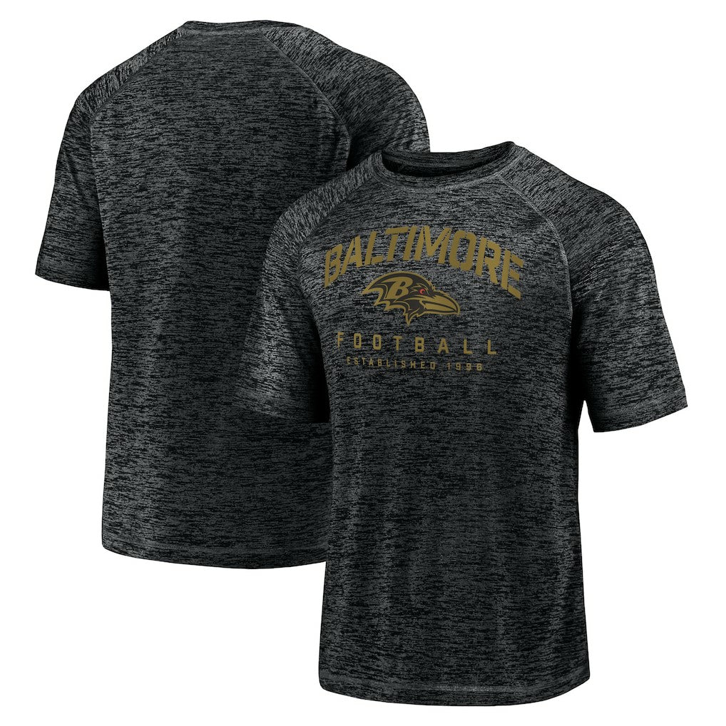 Baltimore Ravens Shade Battle Ready Raglan Space-Dye T-Shirt Black