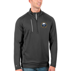 NHL Buffalo Sabres Antigua Generation Quarter-Zip Pullover Jacket - Charcoal/Silver
