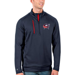 NHL Columbus Blue Jackets Antigua Generation Quarter-Zip Pullover Jacket - Navy/Red