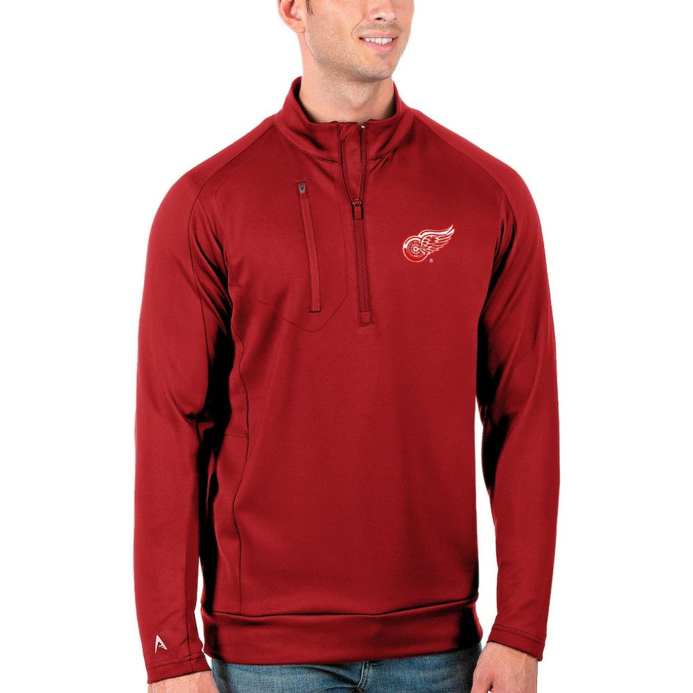 NHL Detroit Red Wings Antigua Generation Quarter-Zip Pullover Jacket - Red
