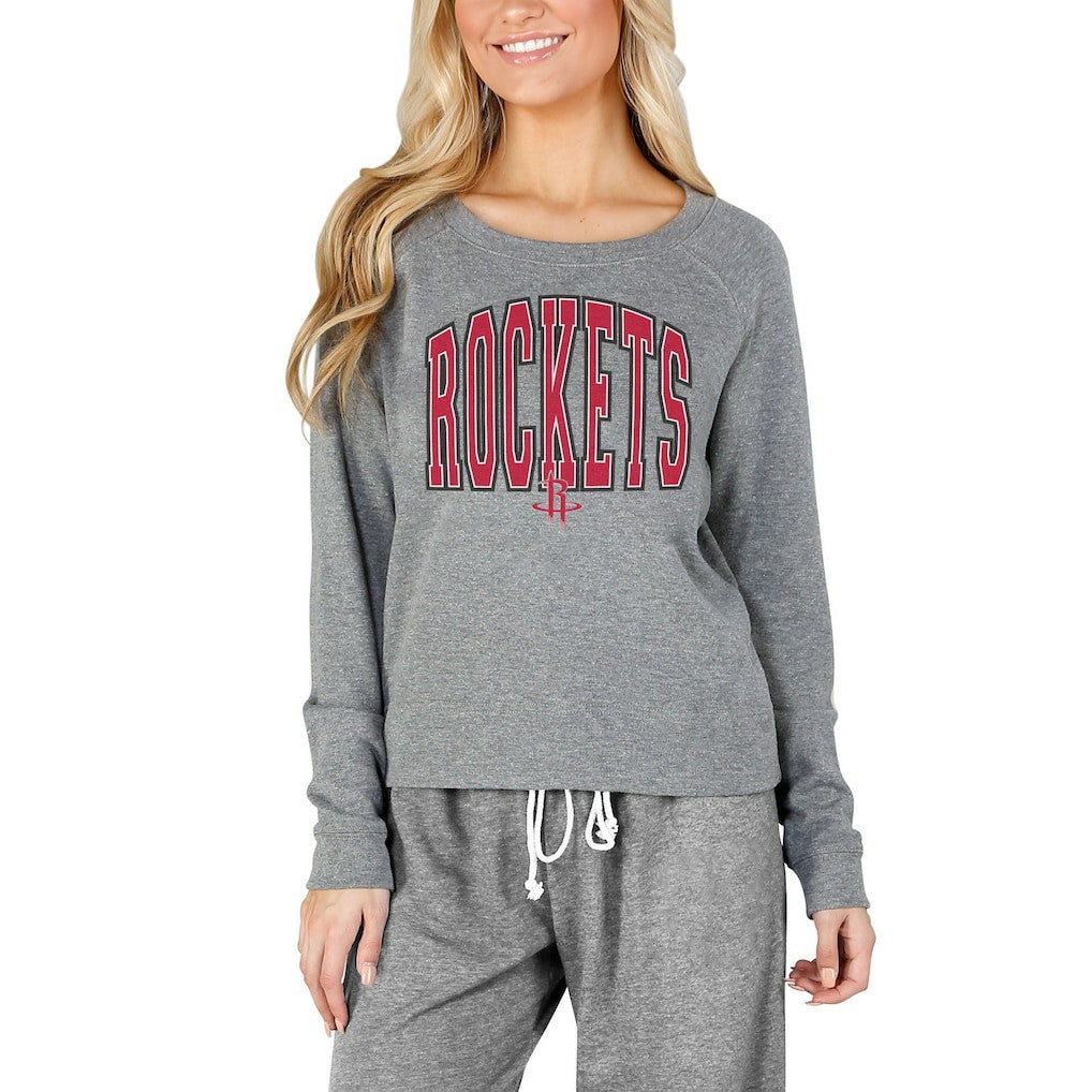 Houston Rockets Concepts Sport Women's Mainstream Terry Long Sleeve Top Gray