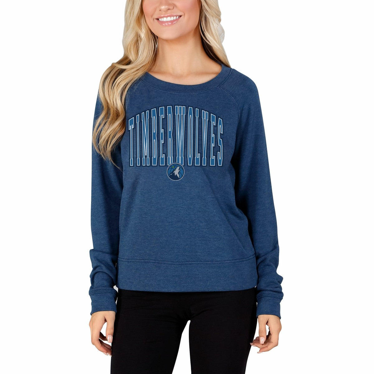 Minnesota Timberwolves Concepts Sport Women's Mainstream Terry Long Sleeve Top Navy