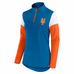 New York Mets Fanatics Women's Authentic Fleece Quarter-Zip Jacket - Royal/Orange Jackets