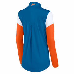 New York Mets Fanatics Women's Authentic Fleece Quarter-Zip Jacket - Royal/Orange Jackets