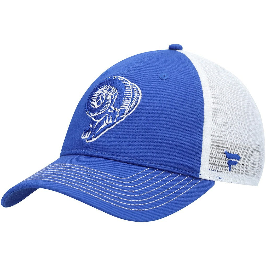 Los Angeles Rams Fundamental Vintage Trucker Unstructured Adjustable Hat Royal/White