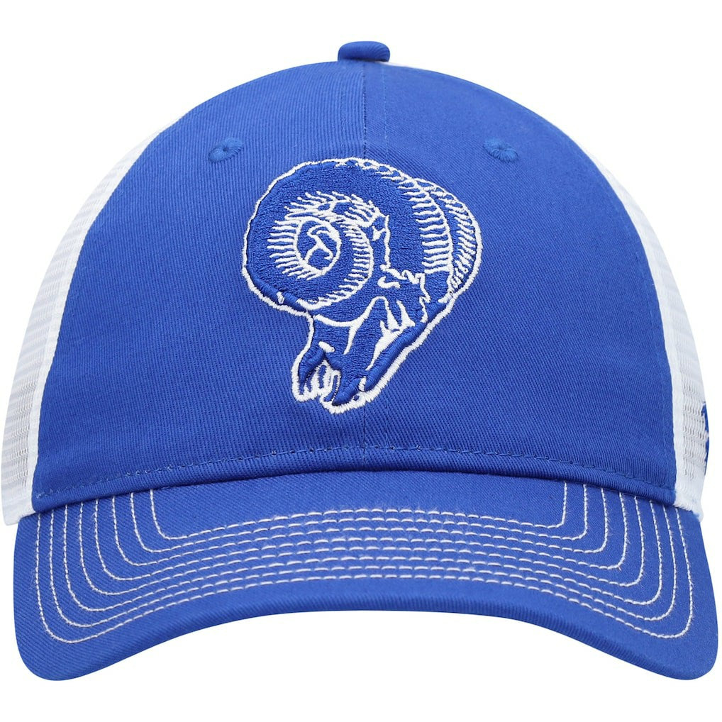 Los Angeles Rams Fundamental Vintage Trucker Unstructured Adjustable Hat Royal/White