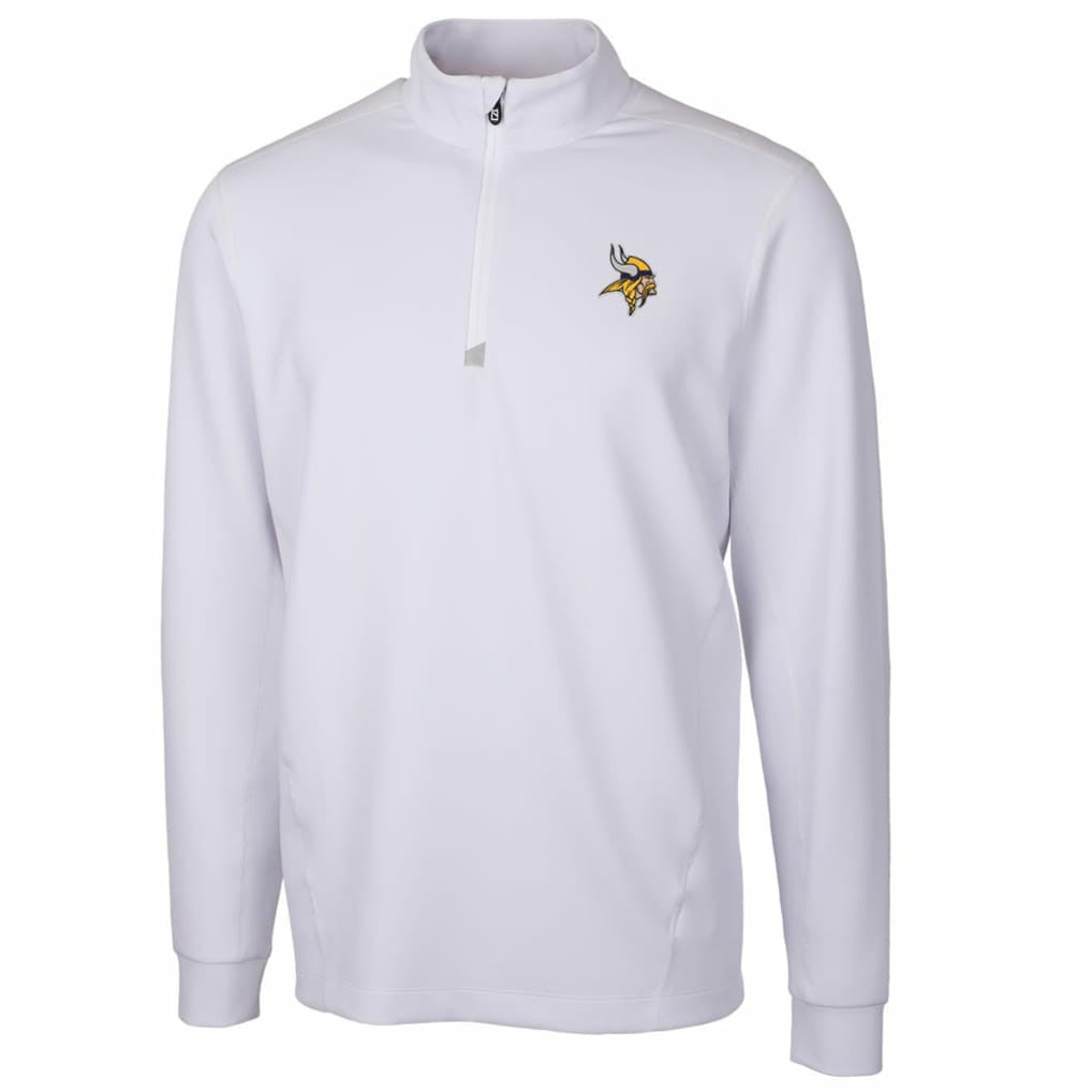 Minnesota Vikings Cutter & Buck Traverse Quarter-Zip Pullover Jacket White
