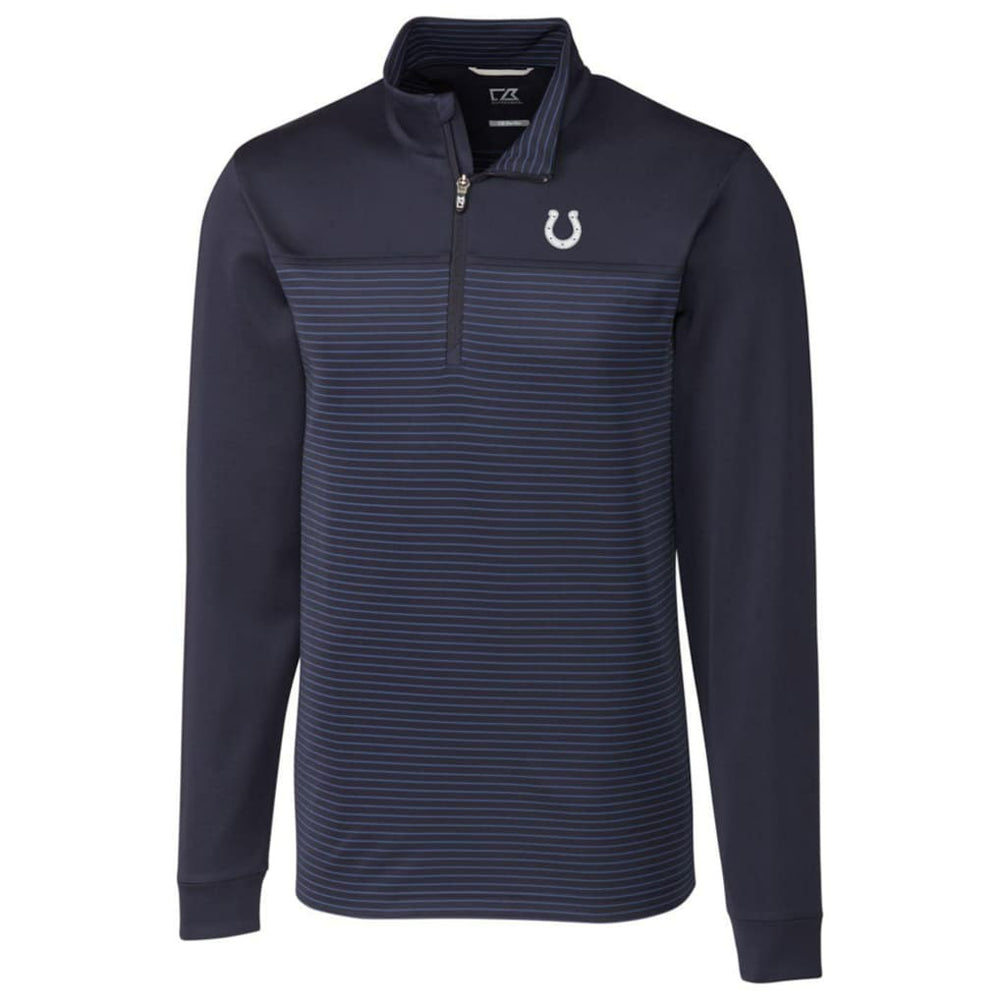 Indianapolis Colts Cutter & Buck Traverse Stripe Quarter-Zip Pullover Jacket Navy