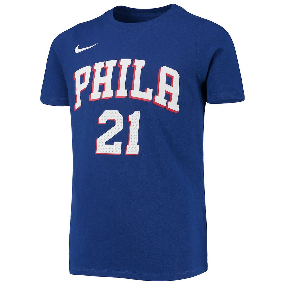 Joel Embiid Philadelphia 76ers Youth Logo Name & Number Performance T-Shirt Royal