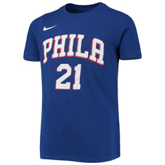 Joel Embiid Philadelphia 76ers Youth Logo Name & Number Performance T-Shirt Royal