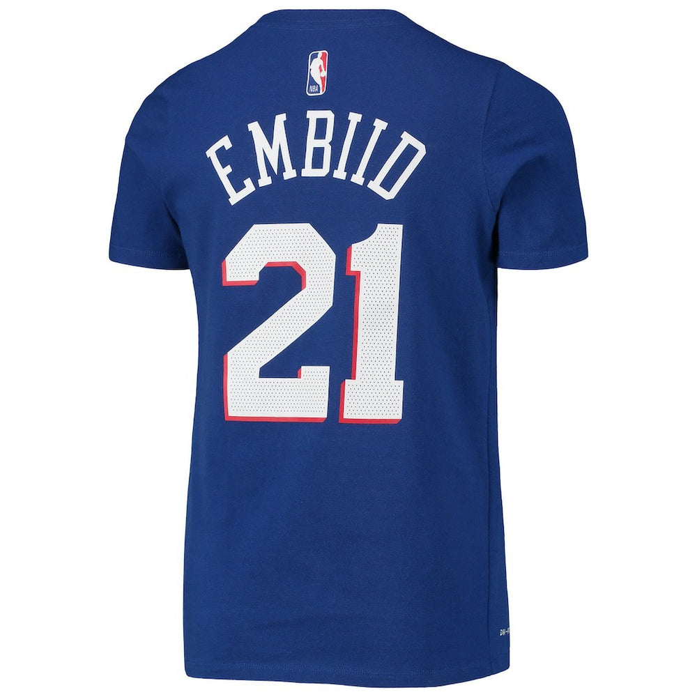 Joel Embiid Philadelphia 76ers Youth Logo Name & Number Performance T-Shirt Royal