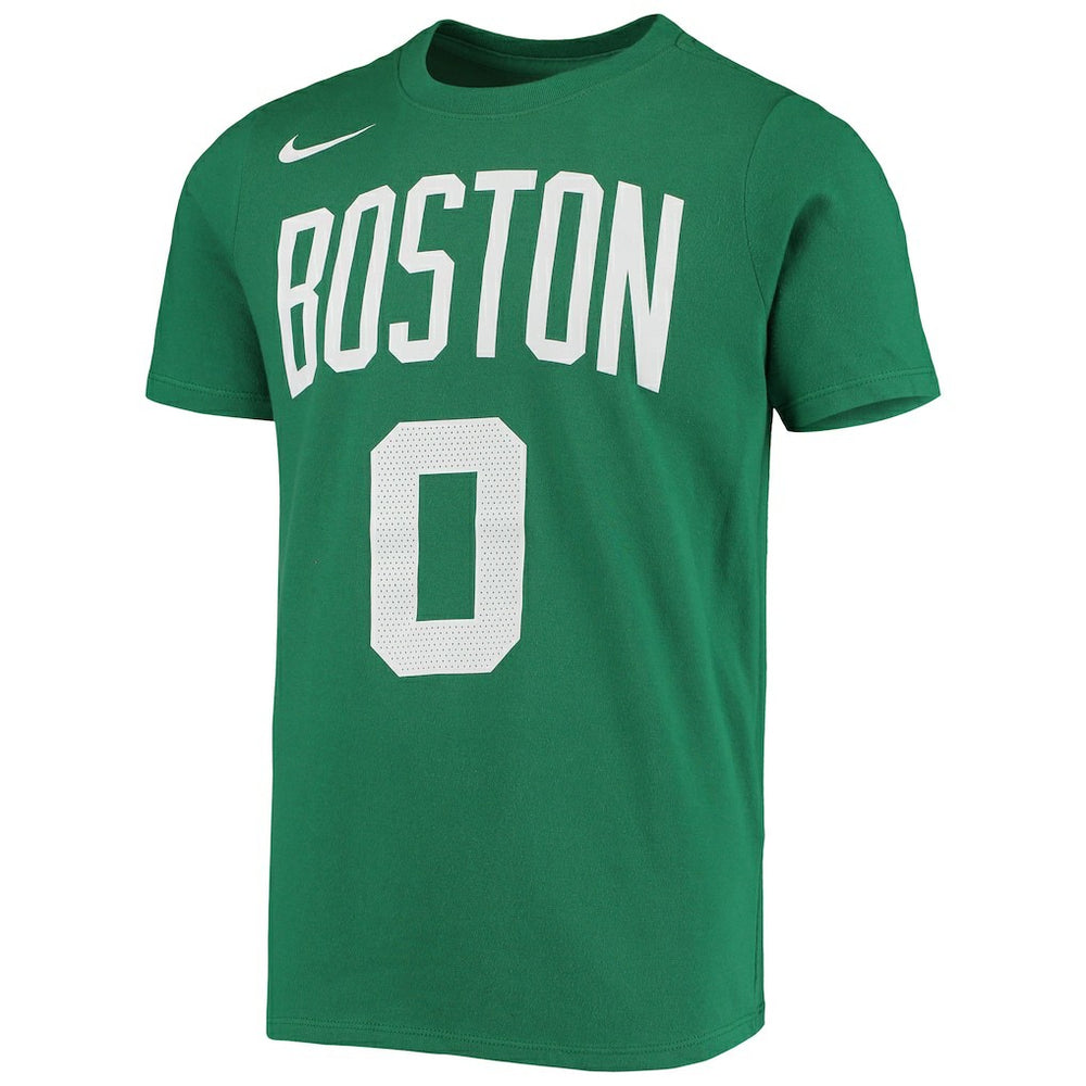 Jayson Tatum Boston Celtics Youth Logo Name & Number Performance T-Shirt Kelly Green