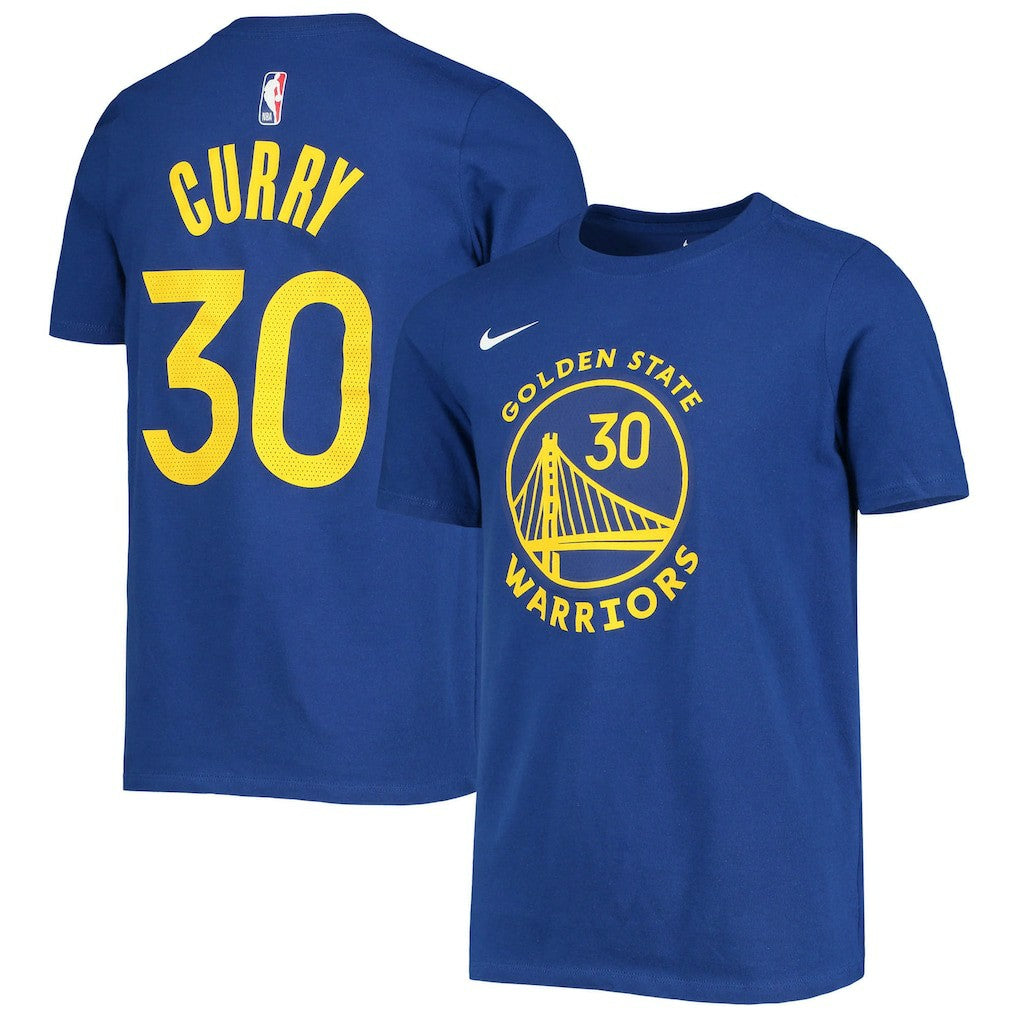 Stephen Curry Golden State Warriors Youth Logo Name & Number Performance T-Shirt Royal