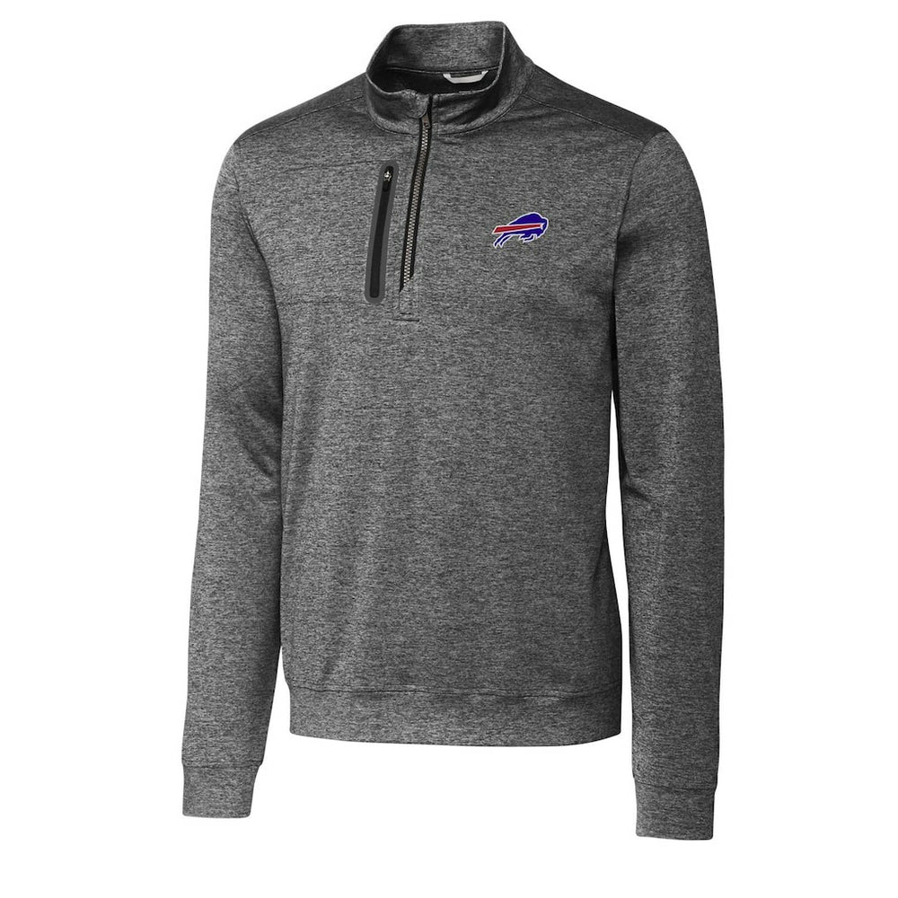 Buffalo Bills Cutter & Buck Big & Tall Stealth Quarter-Zip Pullover Jacket Gray