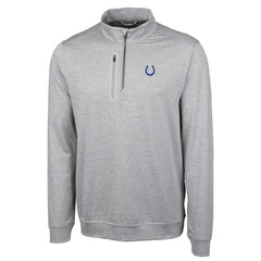 Indianapolis Colts Cutter & Buck Big & Tall Stealth Quarter-Zip Pullover Jacket Heather Gray