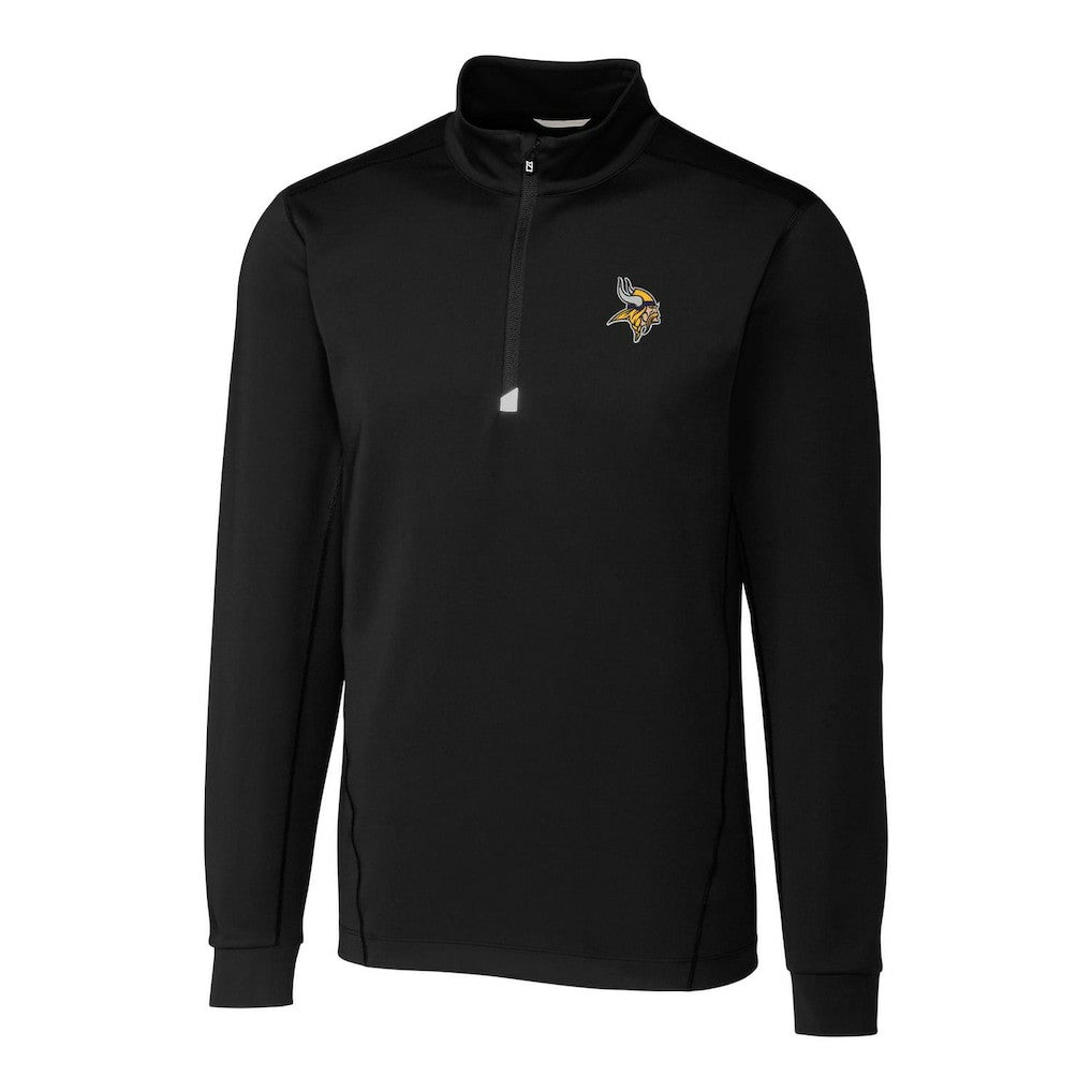 Minnesota Vikings Cutter & Buck Big & Tall Traverse Quarter-Zip Pullover Jacket Black