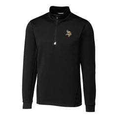 Minnesota Vikings Cutter & Buck Big & Tall Traverse Quarter-Zip Pullover Jacket Black