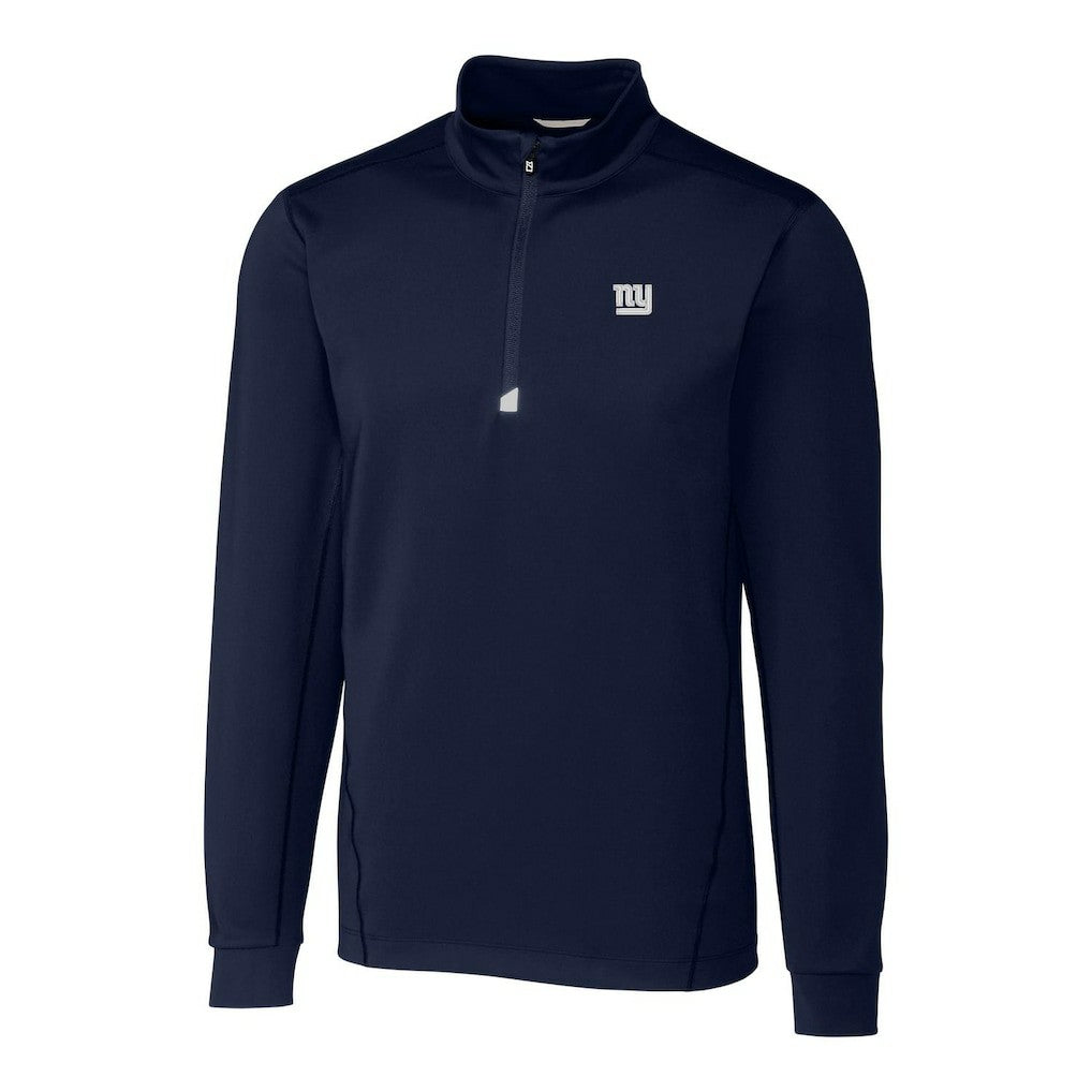 New York Giants Cutter & Buck Big & Tall Traverse Quarter-Zip Pullover Jacket Navy