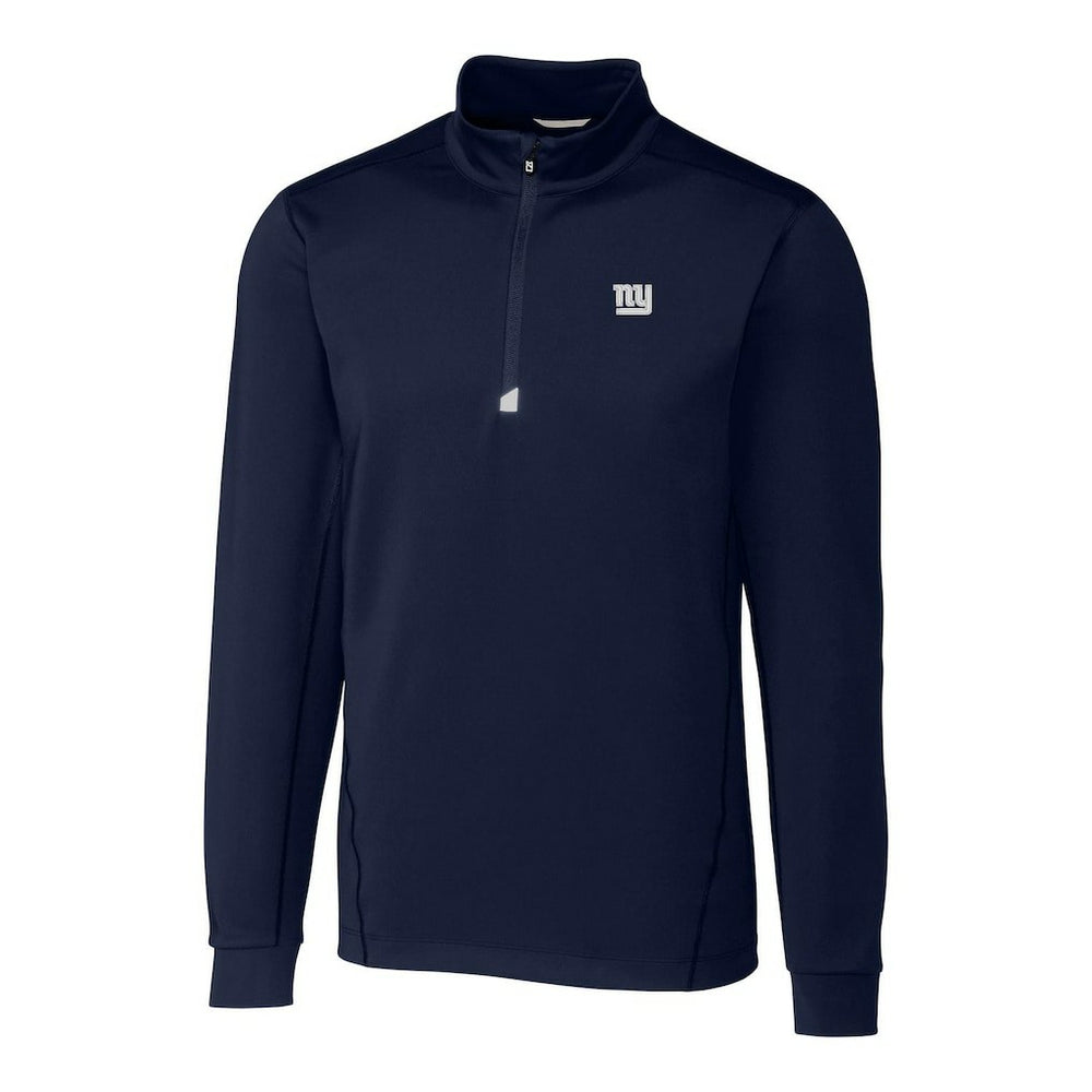 New York Giants Cutter & Buck Big & Tall Traverse Quarter-Zip Pullover Jacket Navy