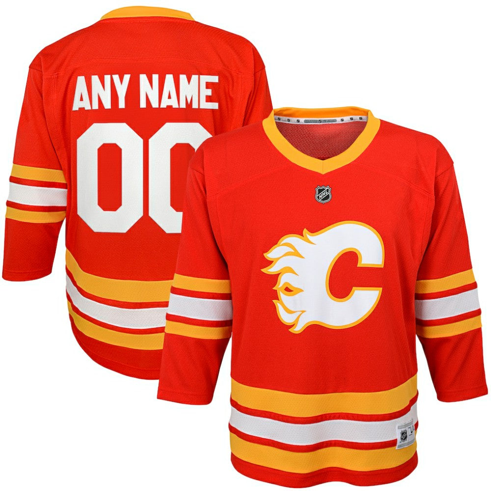 NHL,Custom Calgary Flames Youth Home Replica Custom Jersey - Red