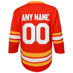NHL,Custom Calgary Flames Youth Home Replica Custom Jersey - Red