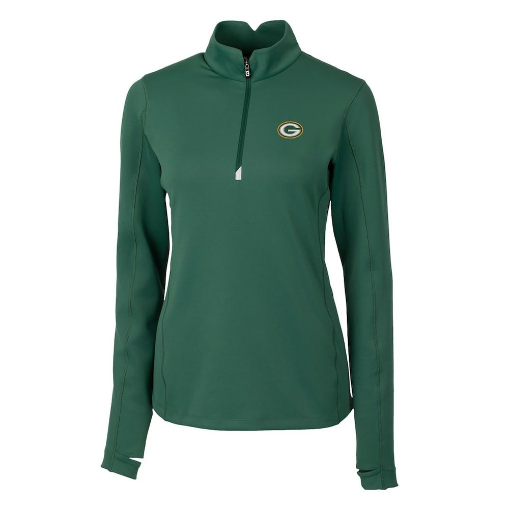 Green Bay Packers Cutter & Buck Women's Traverse Half-Zip Pullover Jacket Green