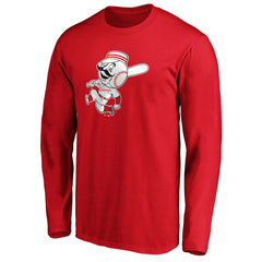 Cincinnati Reds Cooperstown Collection Huntington Logo Long Sleeve T-Shirt - Red T-shirts