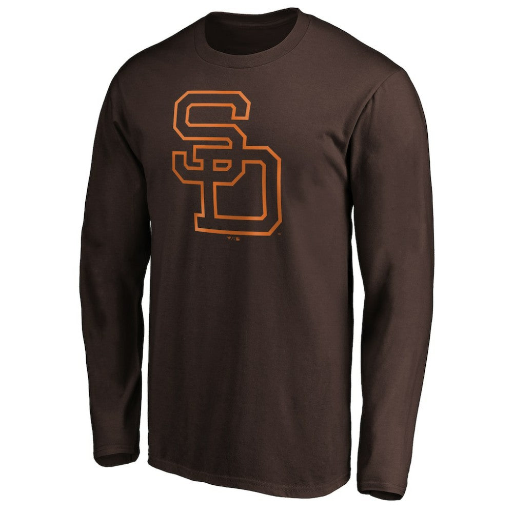 San Diego Padres Cooperstown Collection Huntington Logo Long Sleeve T-Shirt - Brown T-shirts
