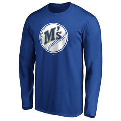Seattle Mariners Cooperstown Collection Huntington Logo Long Sleeve T-Shirt - Royal T-shirts