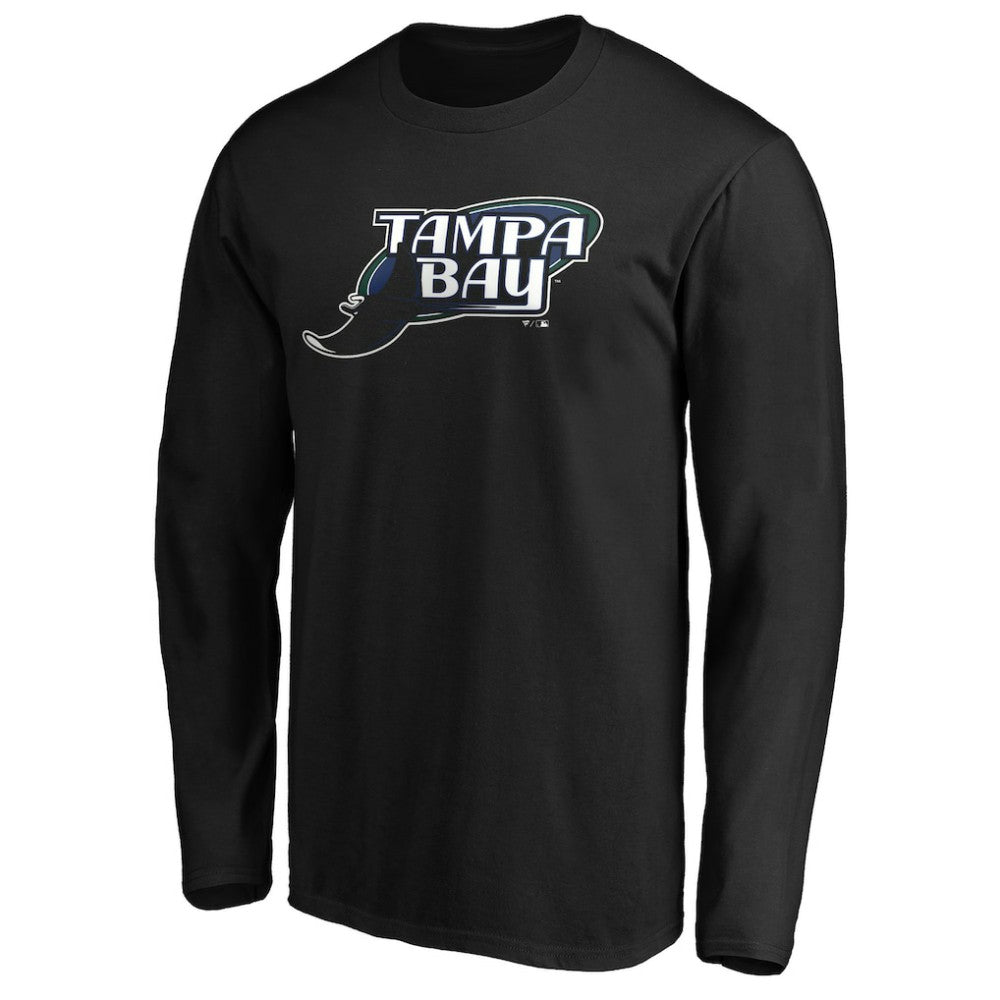 Tampa Bay Rays Cooperstown Collection Huntington Logo Long Sleeve T-Shirt - Black T-shirts