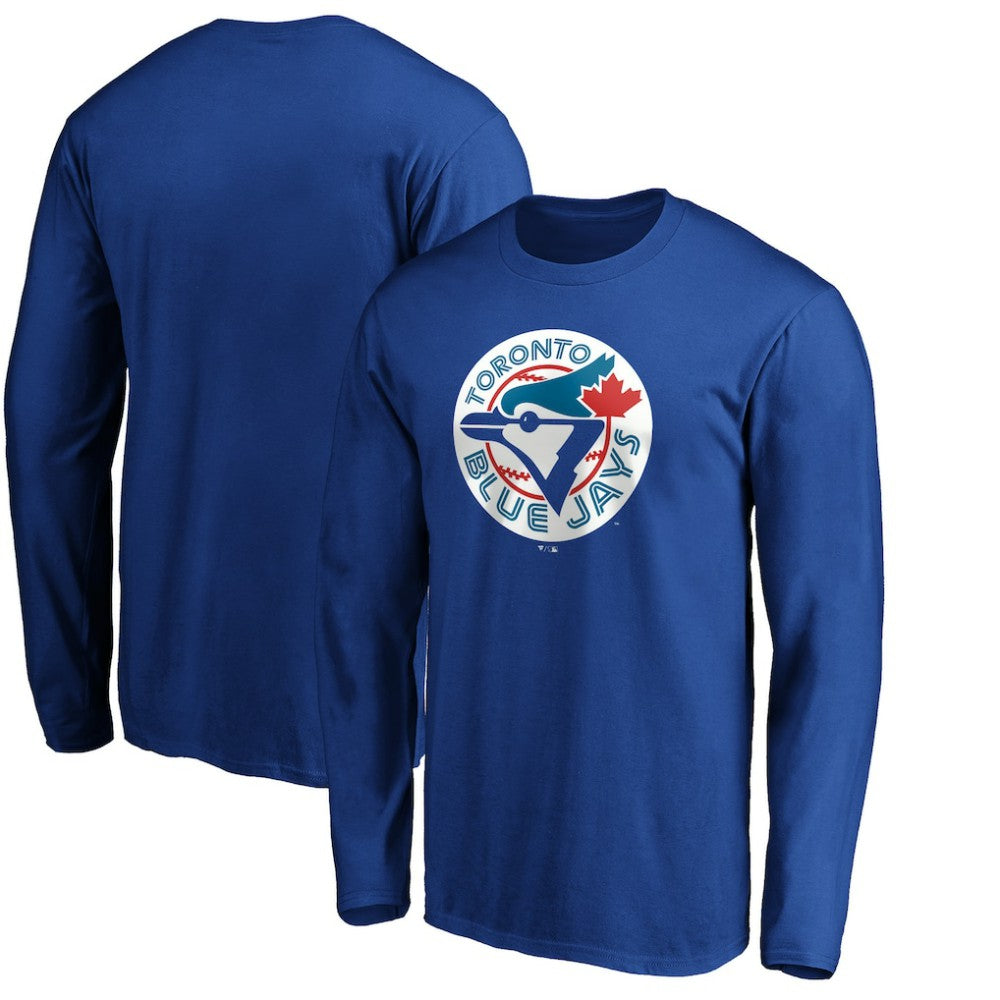 Toronto Blue Jays Cooperstown Collection Huntington Logo Long Sleeve T-Shirt - Royal T-shirts
