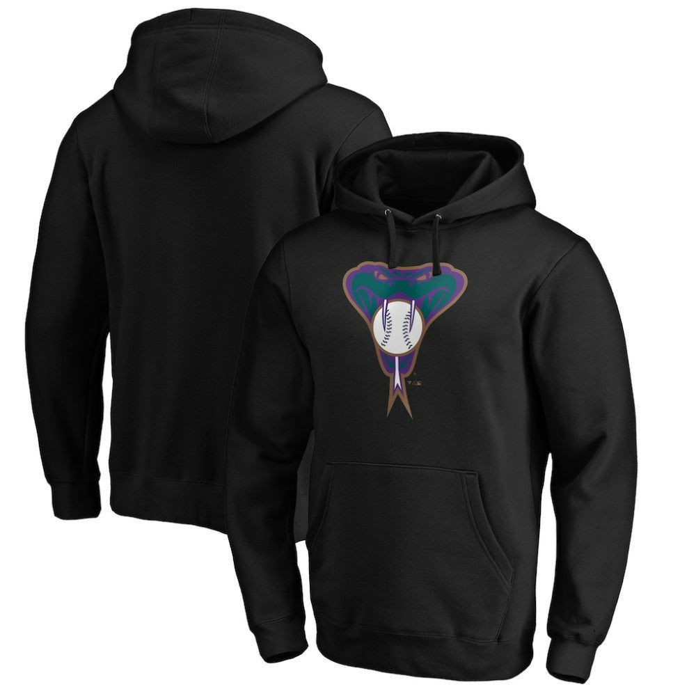 Arizona Diamondbacks Cooperstown Collection Huntington Logo Fitted Pullover Hoodie - Black Hoodies
