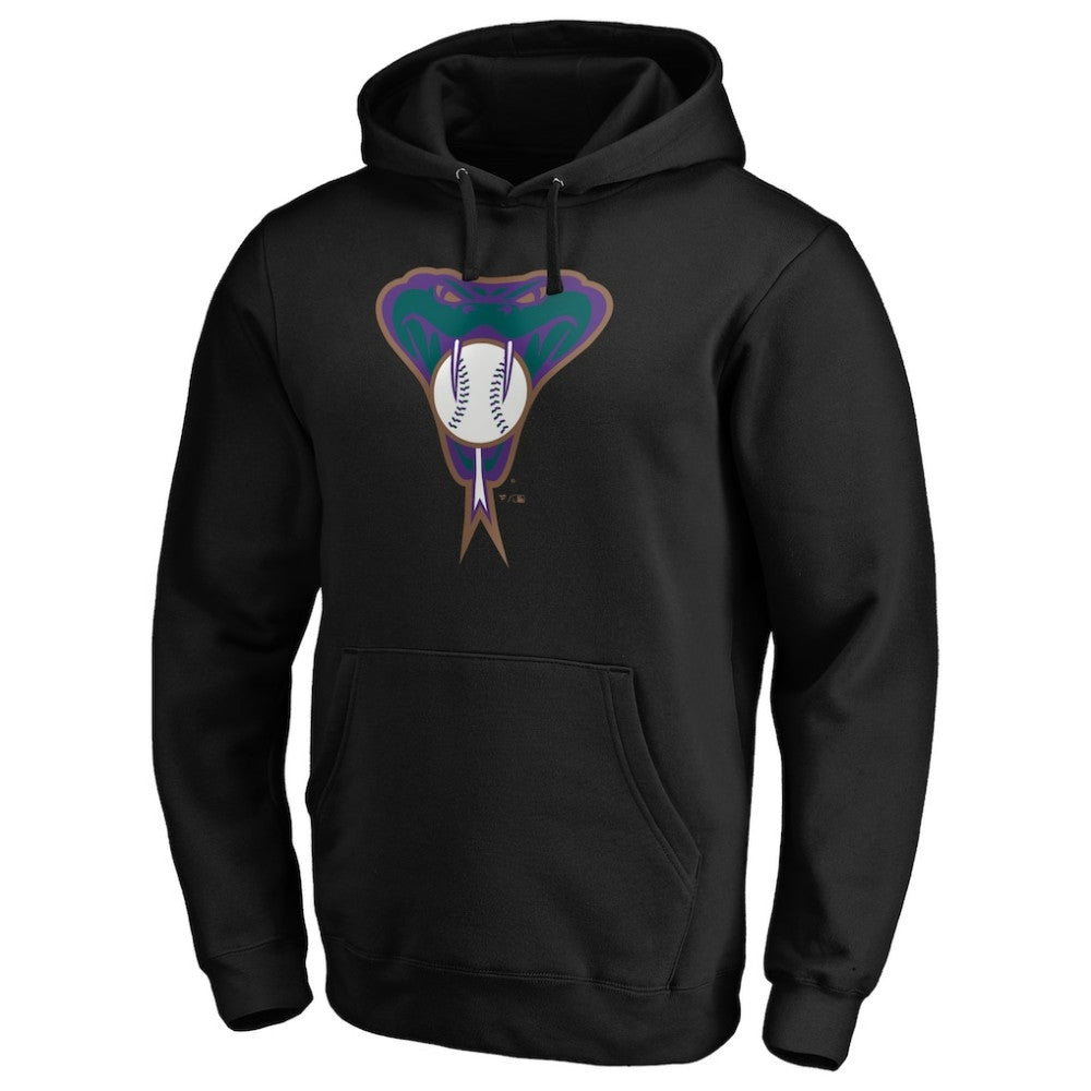 Arizona Diamondbacks Cooperstown Collection Huntington Logo Fitted Pullover Hoodie - Black Hoodies