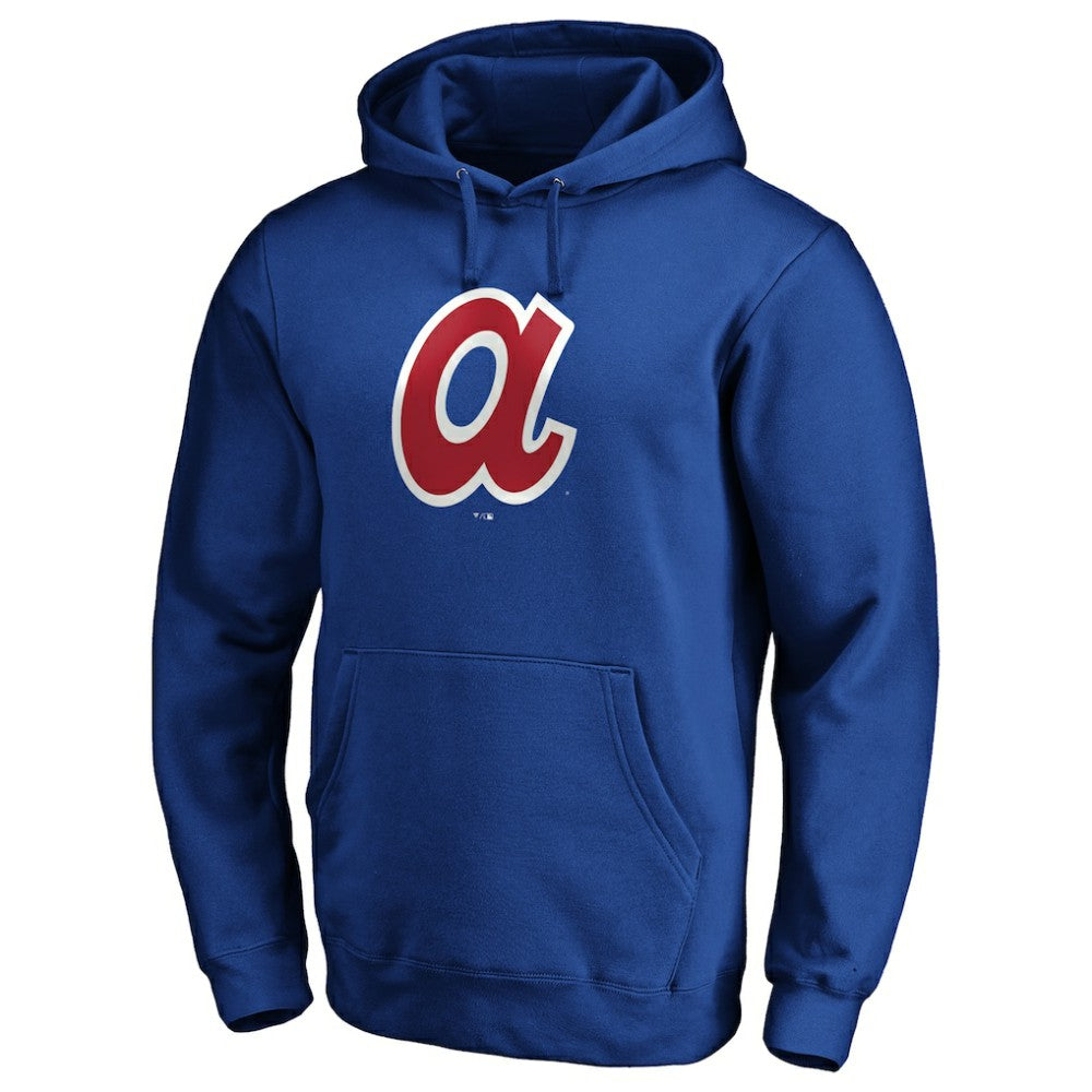 Atlanta Braves Cooperstown Collection Huntington Logo Fitted Pullover Hoodie - Royal Hoodies