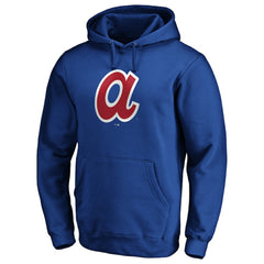 Atlanta Braves Cooperstown Collection Huntington Logo Fitted Pullover Hoodie - Royal Hoodies