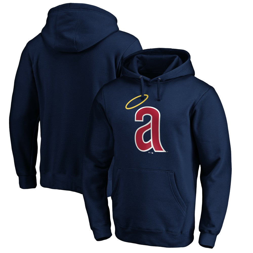 California Angels Cooperstown Collection Huntington Logo Fitted Pullover Hoodie - Navy Hoodies