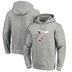 Cincinnati Reds Cooperstown Collection Huntington Logo Fitted Pullover Hoodie - Heather Gray Hoodies