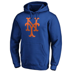 New York Mets Cooperstown Collection Huntington Logo Fitted Pullover Hoodie - Royal Hoodies