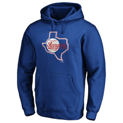 Texas Rangers Cooperstown Collection Huntington Logo Fitted Pullover Hoodie - Royal Hoodies