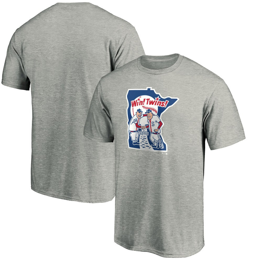 Minnesota Twins Cooperstown Collection Huntington Logo T-Shirt - Heathered Gray T-shirts