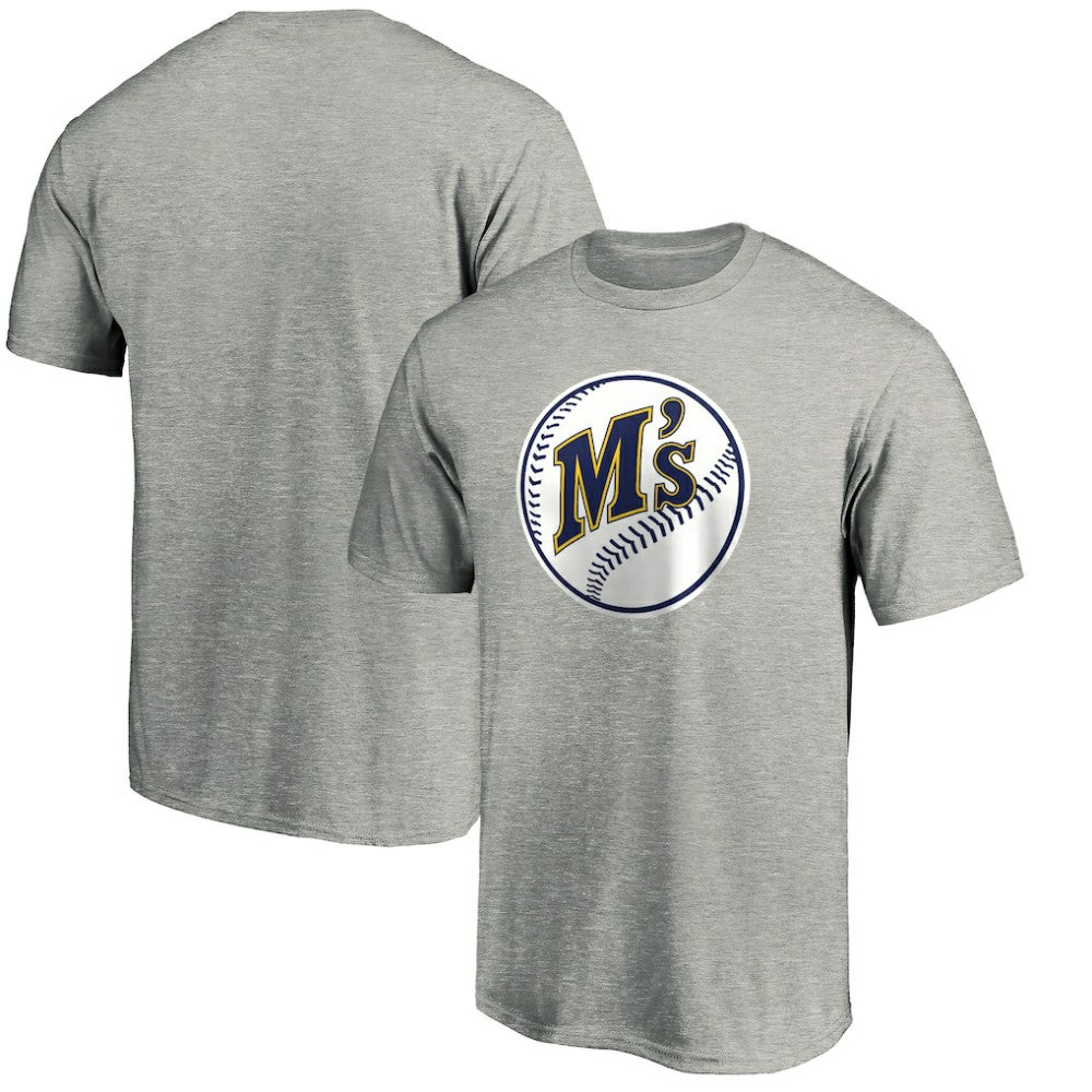 Seattle Mariners Cooperstown Collection Huntington Logo T-Shirt - Heathered Gray T-shirts